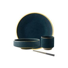 Load image into Gallery viewer, JADE DINNERWARE SET OF 4 including a plate, bowl, cup and a pair of chopsticks FunkChez