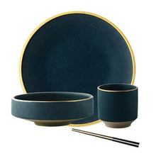 Load image into Gallery viewer, SET OF 4 including a plate, bowl, cup and a pair of chopsticks FunkChez
