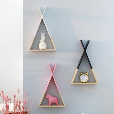 3 KIENNE WALL RACKS WITH DECOR DISPLAYED ON A GREY WALL