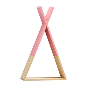 PINK AND WOOD COLOUR KIENNE WALL RACK