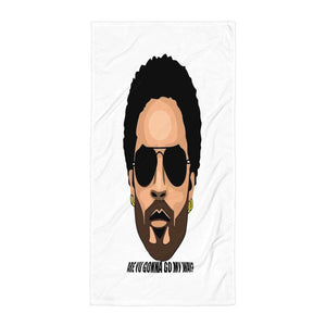 LENNY KRAVITZ FACE POP ART PRINTED ON A BEACH TOWEL  FunkChez