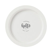 Load image into Gallery viewer, Modern Locus White Designer Plate with Hello quote