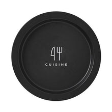 Load image into Gallery viewer, Modern Locus Black Designer Plate with Cuisine quote