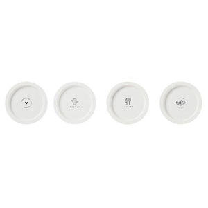 4 Modern Locus White Designer Plate set with quotes