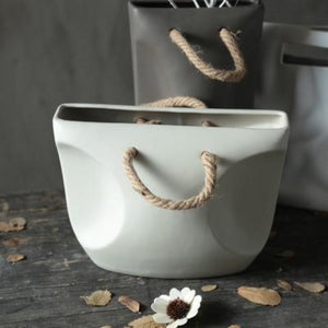 white luna planter pot
