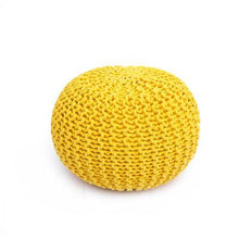 Load image into Gallery viewer, MANGY YELLOW KNITTED POUF - FUNKCHEZ
