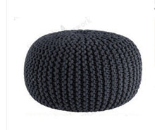 Load image into Gallery viewer, Grey colour Mangy knitted pouf - FunkChez
