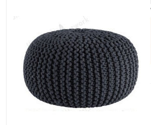 Grey colour Mangy knitted pouf - FunkChez