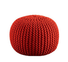 Load image into Gallery viewer, MANGY KNITTED POUF IN RED COLOUR - FUNKCHEZ