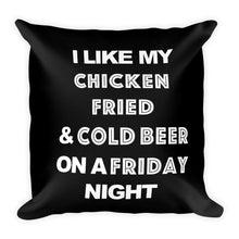 Load image into Gallery viewer, chicken fried lyrics printed on a throw pillow FunkChez