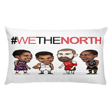 Load image into Gallery viewer, 4 players from the raptors and we the north text printed on a cushion pillow FunkChez
