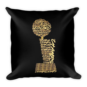 nba trophy champion names printed on a throw pillow -FunkChez