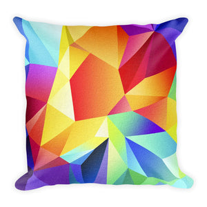 Maya square throw cover in abstract colours with pillow - FunkChez