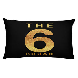 the 6 squad printed in gold on a black cushion - FunkChez