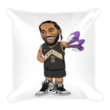 Load image into Gallery viewer, animated kawhi leonard on a white throw pillow - FunkChez