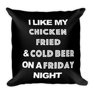 chicken fried lyrics printed on a throw pillow FunkChez