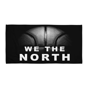 We the north text and basket ball printed on a beach towel FunkChez