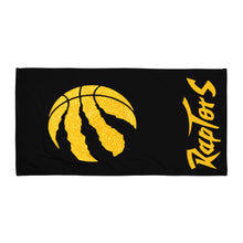 Load image into Gallery viewer, Raptors logo printed on a beach towel FunkChez