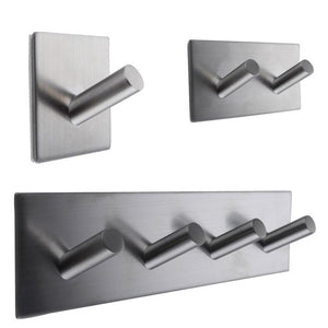 set of 1, 2 and 4 NORMAN STAINLESS STEEL HOOKS FOR HANGING ACCESSORIES -FunkChez