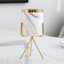 Load image into Gallery viewer, Nordic Coloured Porcelain Marble Style Gold Rimmed Planter