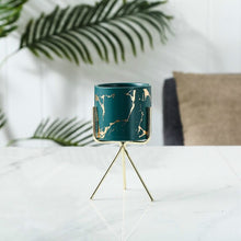 Load image into Gallery viewer, Nordic Gold Infused Porcelain Marble Planter