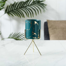 Load image into Gallery viewer, Nordic Gold Infused Porcelain Marble Planter