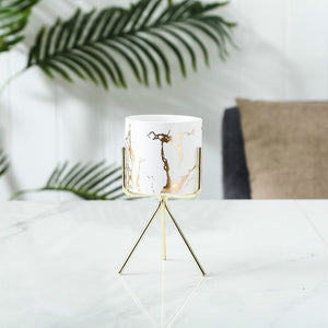 Nordic Gold Infused Porcelain Marble Planter