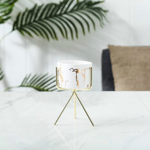 Nordic Gold Infused Porcelain Marble Planter