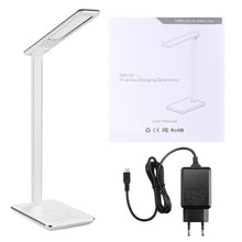 Load image into Gallery viewer, 48LED Table Desk Lamp QI Wireless Charging Dimming Touch Switch Reading Light Phone Charger Pad Eye-protect Book Light with Plug