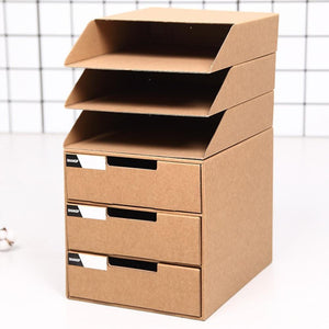 Desktop File Storage Finishing Box Multi-layer DIY File Office Drawer Holder Paper Organizer Desk Cabinet Cabinet Stationer F5K2