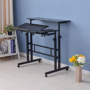 Bondi  - Standing height adjustable computer desk with keyboard mouse tray for home office working