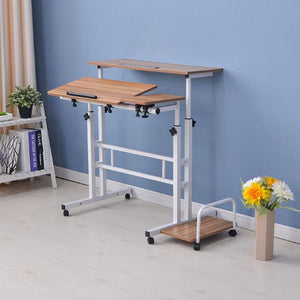 Bondi  - Standing height adjustable computer desk with keyboard mouse tray for home office working