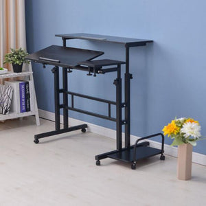 Bondi  - Standing height adjustable computer desk with keyboard mouse tray for home office working