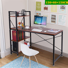 Load image into Gallery viewer, Computer Desk with Bookshelf 47-inch Home Office Desk Writing Study Table with 4 Tier Bookshelves Multipurpose PC Workstation