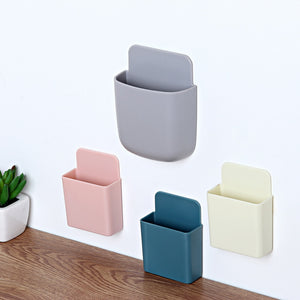 Colorful Control Organizer Fixed On Wall Adhesive Hanger Case Air Conditioner Storage Box Mobile Phone Holder Sticky Container