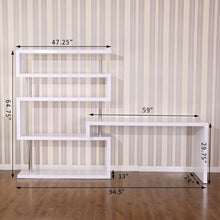 Load image into Gallery viewer, Perth - White - Fold-able Rotating Corner Desk and Shelf Combo - Only Ships to United States
