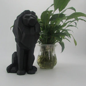 Creative Lion Resin Statue Abstract Black White Lion Animal Power Figurine Sculpture For Home Decorations Attic Ornaments Gifts