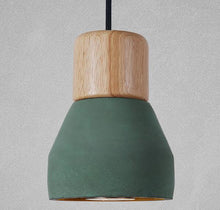 Load image into Gallery viewer, green and wood amara pendant light