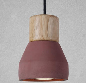 amara pendant light in red and wood finish