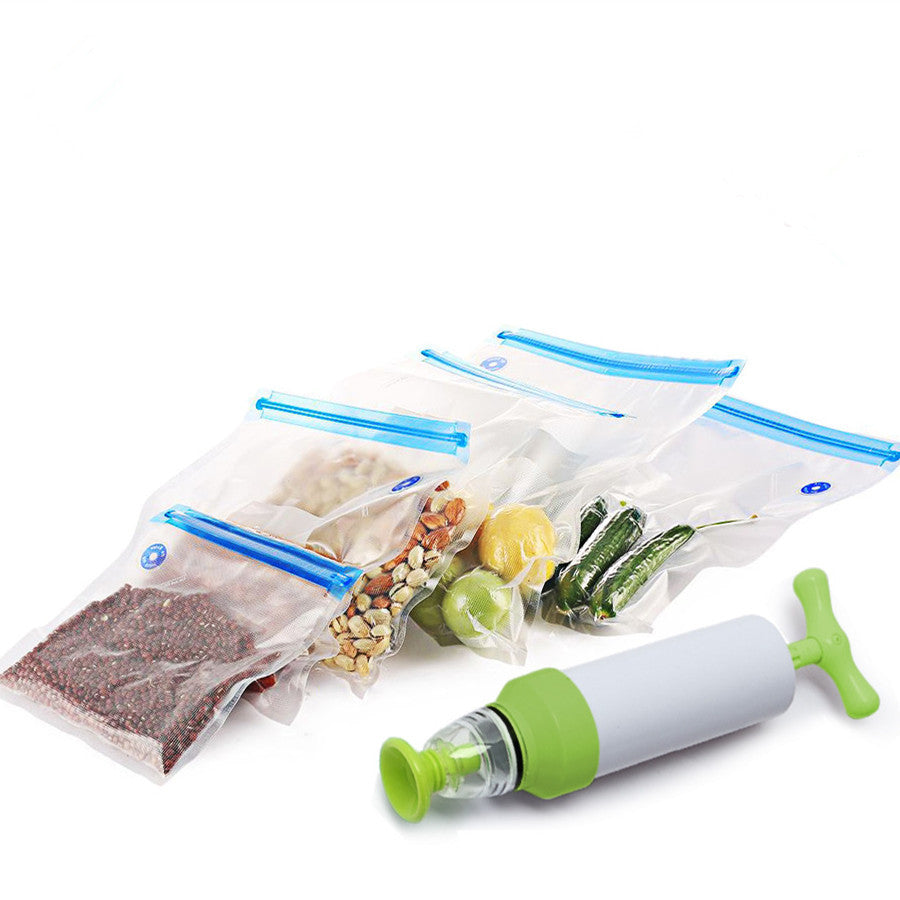 Vacuum bag sealer for food storage including 5 re-usable bags and
