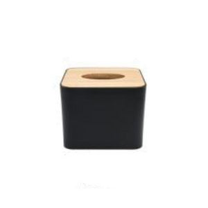 black banbo tissue box holder with wooden lid funkchez