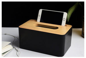 large banbo tissue box holder for storing your phone