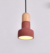 Load image into Gallery viewer, amara pendant light in red and wood finish