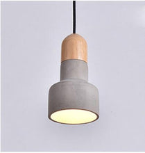 Load image into Gallery viewer, amara pendant light in grey and wood finish