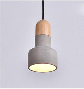 amara pendant light in grey and wood finish