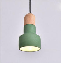 Load image into Gallery viewer, amara pendant light in green and wood finish