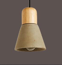 concrete and wood finish amara pendant light