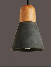 Load image into Gallery viewer, amara pendant light in black and wood finish