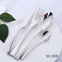 Load image into Gallery viewer, 4 cutlery pieces in silver colour from the nordane cutlery set collection