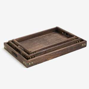 wynona wooden tray set of 3